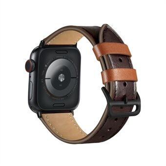 Fresh contrastkleur Echt lederen horlogeband voor Apple Watch Series 6 SE 5 4 40 mm, Series 3/2/1 38 mm