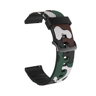20mm Camouflage Skin siliconen horlogeband voor Samsung Galaxy Watch Active1 / 2 / Watch 42mm / Gear Sport / Huami Amazfit GTR 42mm / Bip GTS / Garmin Vivoactive 3 / Move HR / Huawei Watch GT2 42mm