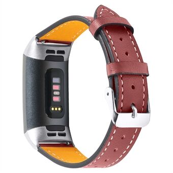 Met echt leer beklede Smart Watch-band voor Fitbit Charge 4/3 "