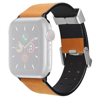 Echt leer dubbele rijen knoppen stijl horlogeband voor Apple Watch Series 6/SE/5/4 44mm, Series 3/2/1 42mm