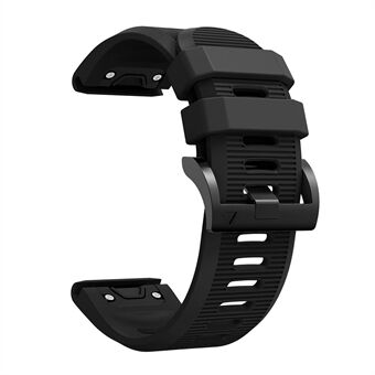 Horizontale streep met zwarte driehoekige gesp siliconen horlogeband voor Garmin Fenix 5X - zwart