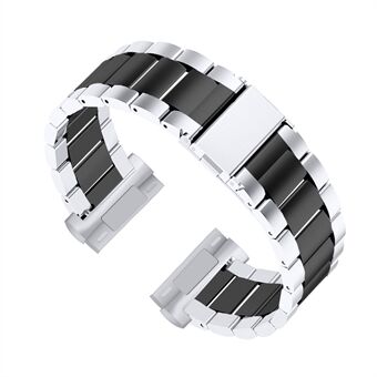 22,5 mm Steel horlogeband voor Fitbit Versa 3 / Fitbit Sense - zilver / zwart / zilver