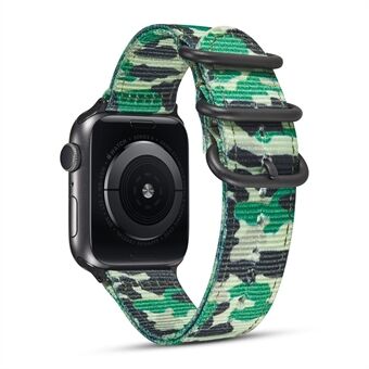22 mm camouflage-stijl TPU + PU nylon horlogeband voor Apple Watch Series 1/2/3 42 mm / Apple Watch Series 4 44 mm