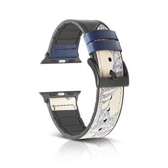 Kleur PU leer + siliconen horlogeband voor Apple Watch Watch Series 6/5/4 / SE 40mm, Series 3/2/1 38mm