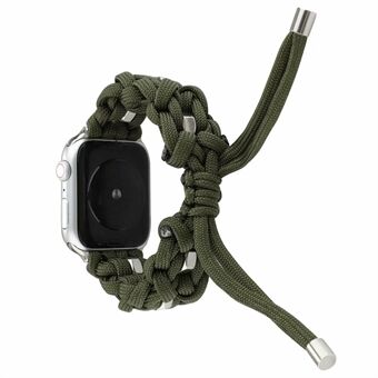 Geweven nylon +<Steel> Horlogeband voor Apple Watch series 6/5/4 / SE 40mm, Series 3/2/1 38mm