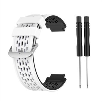 Tweekleurige Siliconen Horlogeband voor Garmin Approach S2 S4 / Garmin Vivoactive - Wit