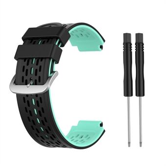 Tweekleurige Siliconen Horlogeband voor Garmin Approach S2 S4 / Garmin Vivoactive - Zwart / Limoen
