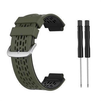 Tweekleurige Siliconen Horlogeband voor Garmin Approach S2 S4 / Garmin Vivoactive - Army
