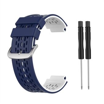 Tweekleurige Siliconen Horlogeband voor Garmin Approach S2 S4 / Garmin Vivoactive - Marineblauw