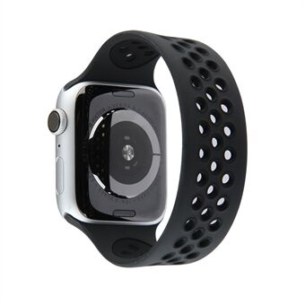 Tweekleurige ronde gaten siliconen Smart horlogeband vervangende horlogeband [maat: M] voor Apple Watch-serie 4/5/6 / SE 40 mm / Apple Watch-serie 1/2/3 38 mm