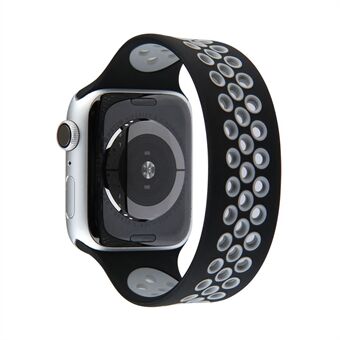 Tweekleurige ronde gaten siliconen Smart horlogeband vervangende horlogeband [maat: L] voor Apple Watch-serie 4/5/6 / SE 40 mm / Apple Watch-serie 1/2/3 38 mm