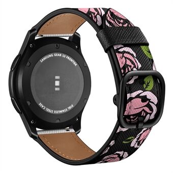 22 mm lederen stijlvolle bedrukte horlogeband voor Samsung Gear S3 Classic/ S3 Frontier / Galaxy Watch 46 mm