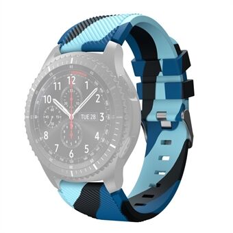 22mm Twill Wave Camouflage Siliconen Horlogeband Band Vervanging Polsband voor Samsung Gear S3 Classic/ S3 Frontier / Xiaomi Haylou RT LS05s / RS3 LS04
