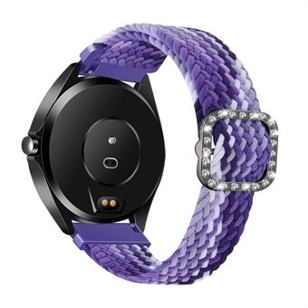 Nylon Gevlochten Strass Gesp Verstelbare Horlogeband 20mm Polsband voor Samsung Galaxy Watch Active/ Galaxy Watch 42mm / Gear Sport