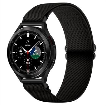 20 mm gevlochten nylon polsband verstelbare elastische band met sololus voor Samsung Galaxy Watch4 Classic 42 mm 46 mm / Watch4 40 mm 44 mm / Watch3 41 mm / Watch Active2 40 mm 44 mm / Watch Active