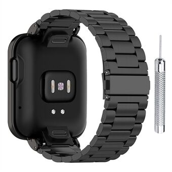 304 Steel horlogeband met drie kralen met kastbeschermer + installatietool voor Xiaomi Redmi Watch / Mi Watch Lite - Zwart