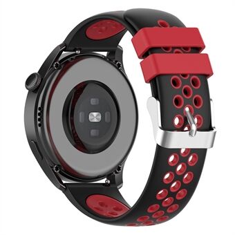 20 mm multi-gaten ademende dubbele gekleurde siliconen horlogeband voor Huawei Watch GT3 42 mm / Samsung Galaxy Watch 42 mm