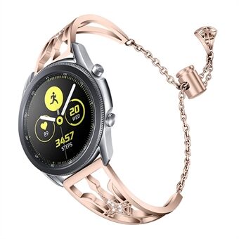 22mm Hollow Out Rvs Steel Horlogeband Dames Dressy Strass Armband Polsband voor Samsung Galaxy Watch3 45mm/Horloge 46mm