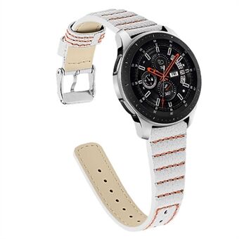 22 mm golfsteeklijnen Smart horlogebandje Toplaag echt leer vervangende Smart polsband voor Samsung Galaxy Watch3 45 mm / Samsung Galaxy horloge 46 mm