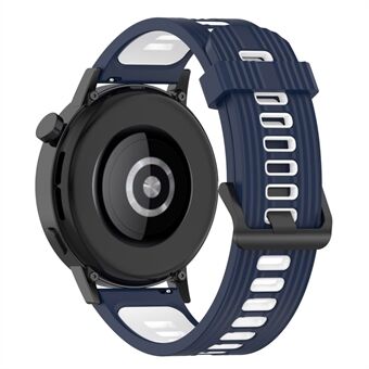 20 mm strepen ontwerp Tweekleurige siliconen zachte band Verstelbare polsband voor Huawei Watch GT3 42 mm / Samsung Galaxy Watch4 40 mm / 44 mm