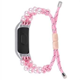 Stijlvolle Pearl Decor verstelbare gevlochten horlogeband voor Samsung Galaxy Gear Fit-e vervanging (SM-R375)