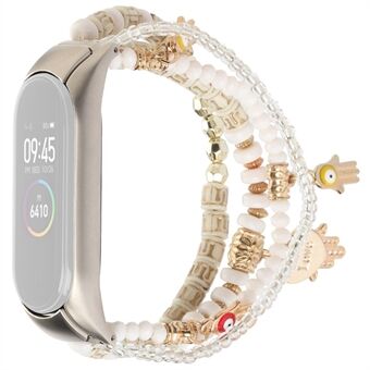 Voor Xiaomi Mi Band 3/4 Bohemian Kralen Armband Armband Smart Horloge Vervanging Band met Hand van Fatima Hanger voor Vrouwen: