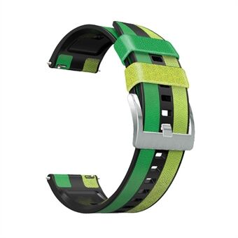 Voor Huawei Horloge GT3/Huami Amazfit GTR3 Drie Kleur Ontwerp 22mm leer-gecoate siliconen polsband vervanging Smartwatch band