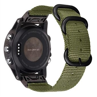 Voor Garmin Fenix 7S/6S Pro /5S Plus 20mm Nylon horlogeband Verstelbare polsband met Steel drie lussen