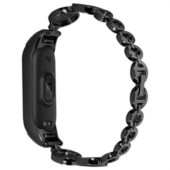 Voor Xiaomi Mi Band 5/6 Stijlvolle Water Wave Design Polsband Steel armband Horlogeband Vervanging: