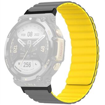 Magnetische zweetbestendige horlogeband voor Huami Amazfit T-Rex 2 verstelbare siliconen polsband tweekleurig ontwerp