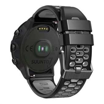 Voor Suunto 7/9/9 Baro Dual-color Siliconen Horlogeband 24mm Multi-gat Ontwerp Quick Release Polsband Band