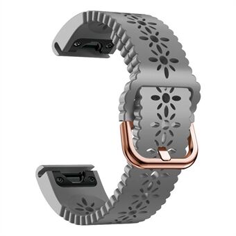 Voor Garmin Fenix 7S / 6S Pro / 5S Plus / Instinct 2S Hollow-out bloempatroon siliconen horlogeband verstelbare Quick zachte band vervanging
