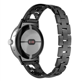 Voor Google Pixel Watch 304 roestvrij Steel armband Strass Decor Plum Polsband Afneembare horlogeband