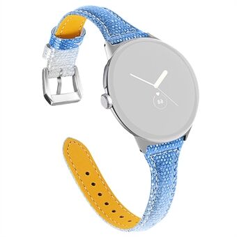 Voor Google Pixel Watch Toplaag koeienhuid lederen gradiënt polsband vervangende smartwatch-riem
