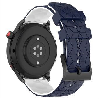 Siliconen horlogebandjes voor Garmin Move Trend, 20 mm tweekleurige sportband met voetbalpatroon