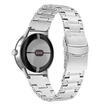 Voor Google Pixel horloge roestvrij Steel horlogeband drie kralen vervangende horlogeband - zilver