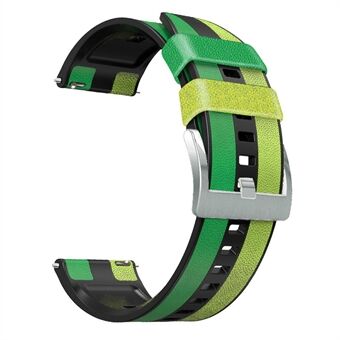 Voor Huawei horlogeknoppen / GT 3 SE / GT 3 Pro driekleurig ontwerp met leer gecoate siliconen polsband 22 mm vervangende horlogeband