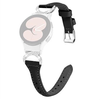 Voor Samsung Galaxy Watch 4 / 5 40 mm 44 mm / Watch4 Classic 42 mm horlogeband PU lederen strass horlogeband met zilveren gesp
