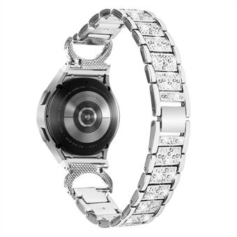 Voor Samsung Galaxy Watch 6 40 mm / 44 mm Eenvoudige installatie Steel horlogebandje 3-kralen Strass horlogeband