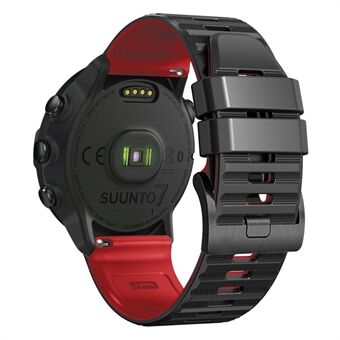 Voor Suunto 9 / 9 Baro / 7 siliconen horlogeband 24 mm tweekleurige getextureerde vervangende horlogeband
