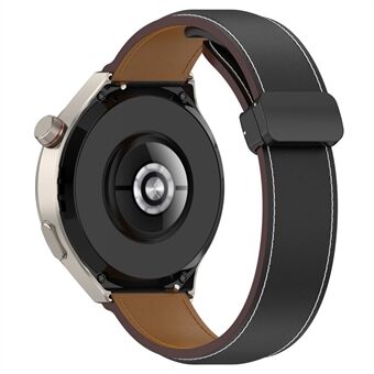 Voor Huawei Watch Buds / Watch 4 Pro / Watch 3 Pro horlogeband van echt rundleer 22 mm polsband met vouwsluiting