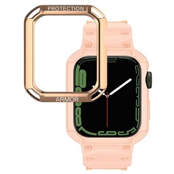 Voor Apple Watch Series 8/7 41mm/6/5/4/SE/SE (2022) 40mm 2-in-1 TPU Polsband Horlogekast met PC Top Cover