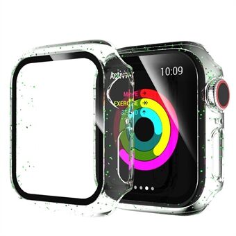 Glittery PC Frame Geïntegreerde Gehard Glas Screen Protector Smart Watch Case voor Apple Watch Series 3/2/1 38mm