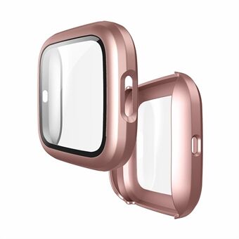 Rubberen pc-frame Geïntegreerde schermbeschermer van gehard glas Smart Watch Cover voor Fitbit Versa 2.