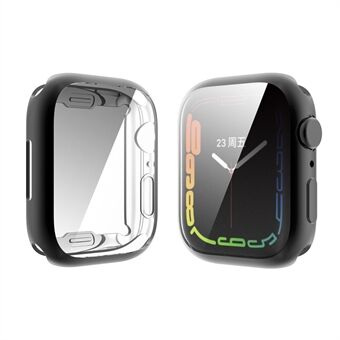 ENKAY Drop-proof gegalvaniseerde TPU Smart Watch Case met 9H gehard glazen schermbeschermer voor Apple Watch Series 7 45mm