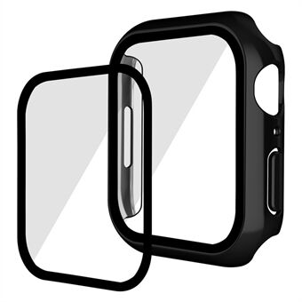 ENKAY 9H Screenprotector van gehard glas Galvaniseren Harde pc-hoes voor Apple Watch Series 7 45 mm