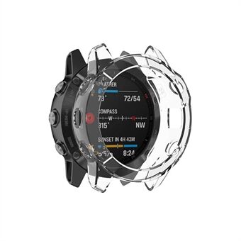 Voor Garmin Fenix ​​6/6 Pro Transparant TPU Anti-drop horlogeframe beschermhoes