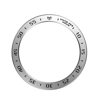 Anti Scratch horlogering voor Samsung Galaxy Watch 5 44 mm, metalen frame Ring Bezel Case Smartwatch-accessoire (Type A) - Zilveren Ring Zwarte letters