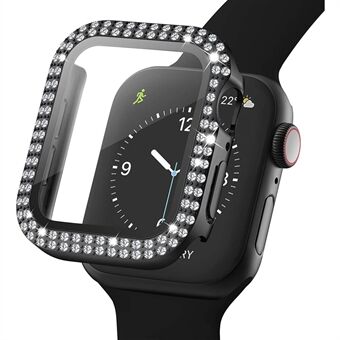 Screenprotector van gehard glas Smart Watch Case Cover met strass decor voor Apple Watch Series SE/6/5/4 40mm