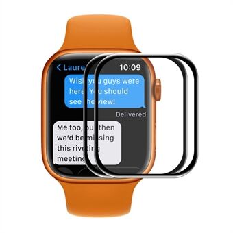 ENKAY 2 stks/pak Volledig scherm Volledige lijm Gebogen Hot bend Anti-kras Ultraheldere film van gehard glas voor Apple Watch Series 7 41mm